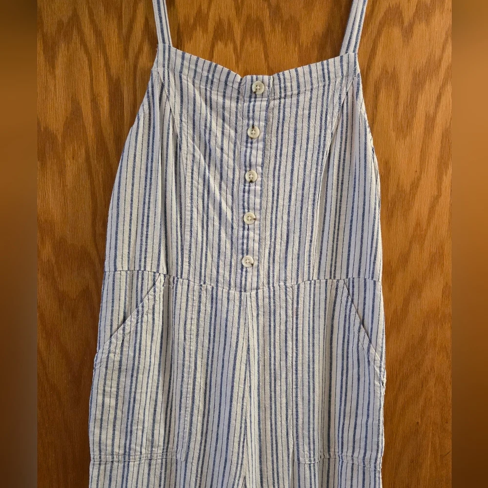 Old Navy Blue and White Striped Jumpsuit - Picture 2 of 3